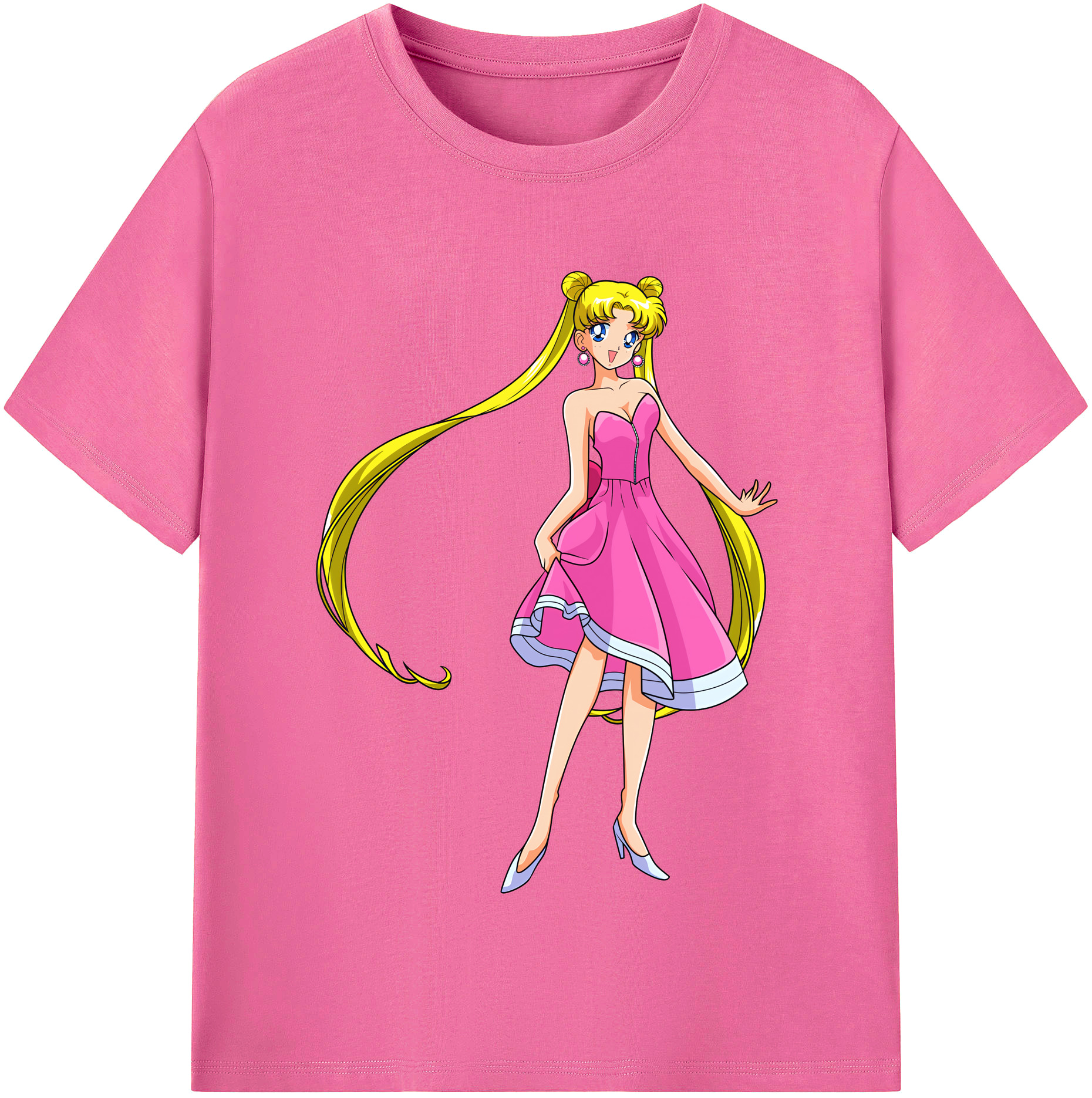 （画像用） 美少女戦士セーラームーン 愛野 美奈子 あいの みなこ Sailor Moon Aino Minako レディースカジュアルプリントTシャツ（綿100％）